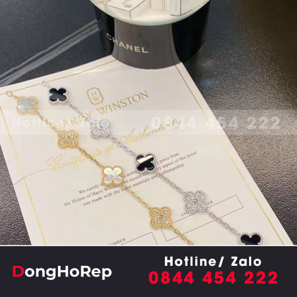 Vòng tay van cleef vàng 18k 