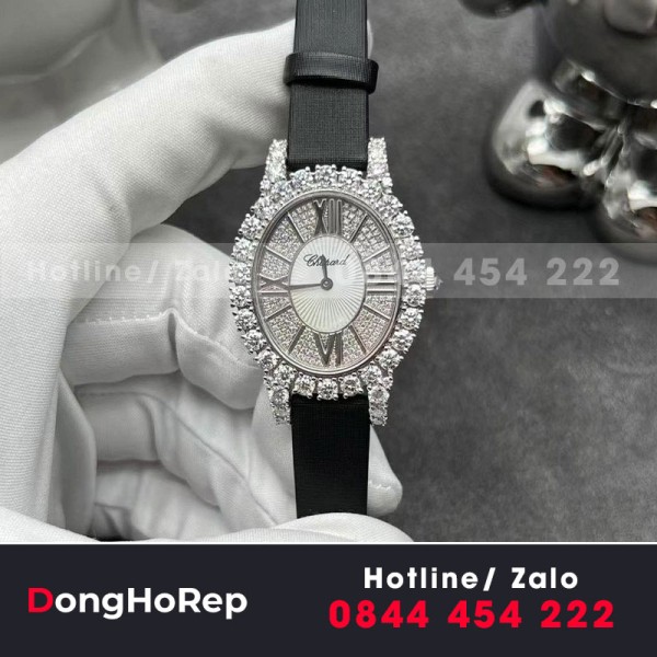 Đồng hồ lady chopard 29mm chế tác vàng khối kim cương thiên nhiên 
