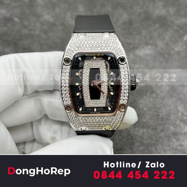 Đồng hồ nữ richard mille RM 007 full diamond vàng trắng 18l 