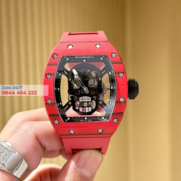 Đồng Hồ Richard Mille RM052 Red Forged Carbon Black Skull Dial REP 1-1 CAO CẤP
