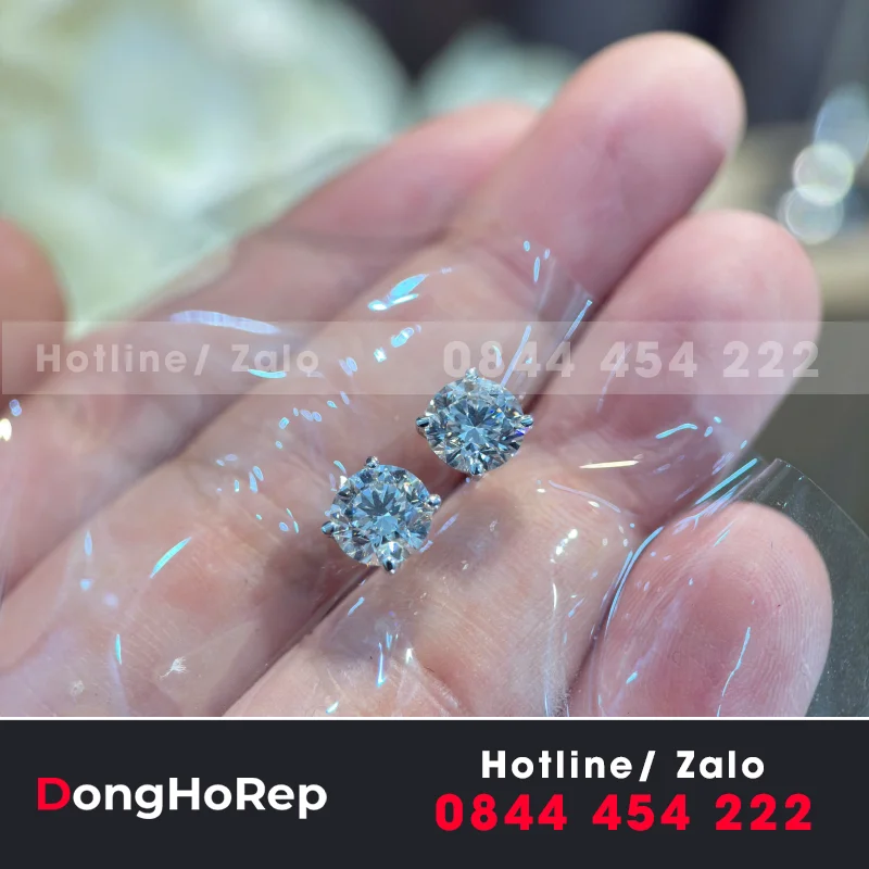 Bông Tai Au750+Chủ 1.5 CT Monte Lab Diamond