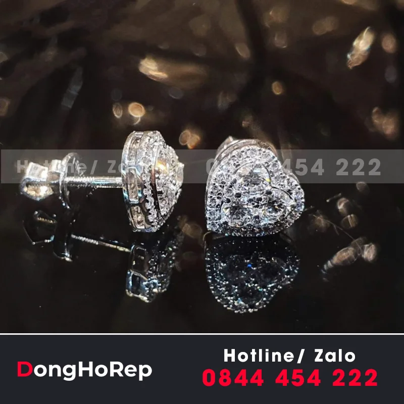 Bông Tai Nữ Vàng Trắng Thiết Kế Sang Trọng