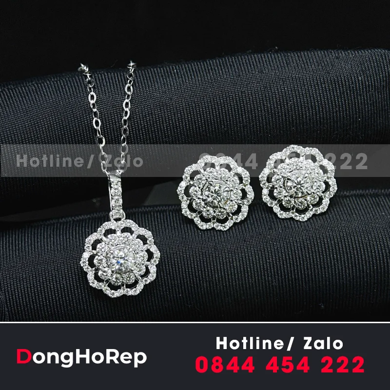 Combo Dây Chuyền - Bông Tai Hoa Mẫu 2
