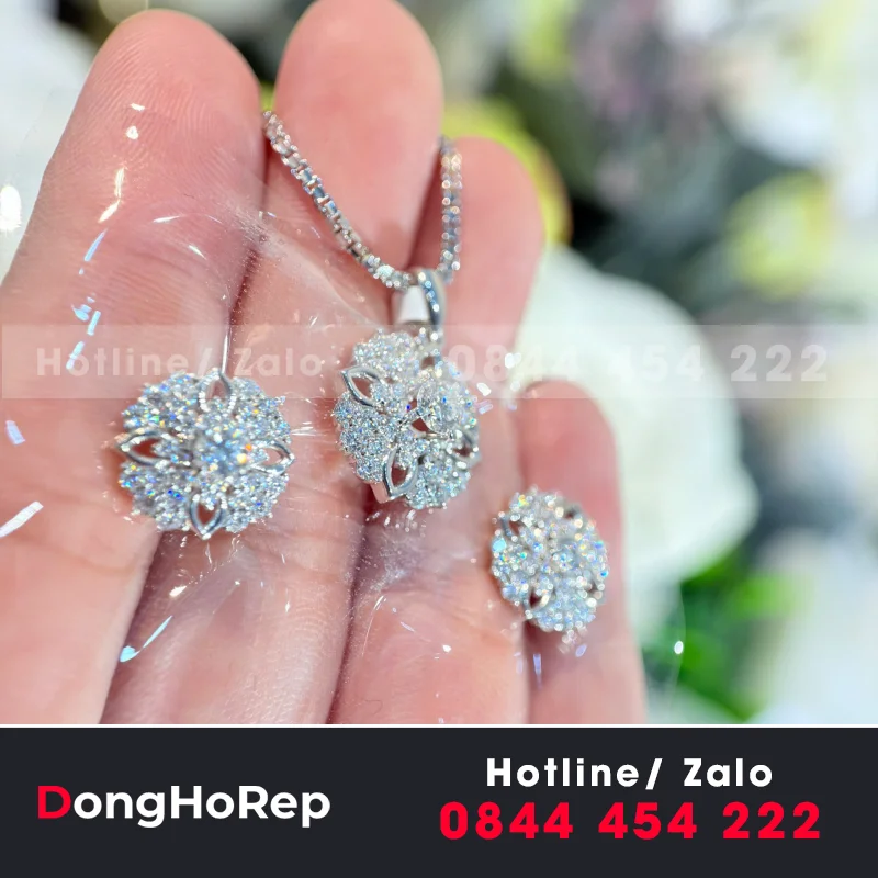 Dây Chuyền-Hoa Tai Lady Full Lab Diamond