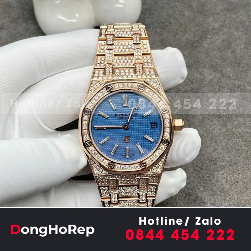 Đồng Hồ Audemars Piguet Jumbo Extra Thin 15202 Chế Tác Vàng 18k Kim Cương Thiên Nhiên 39mm