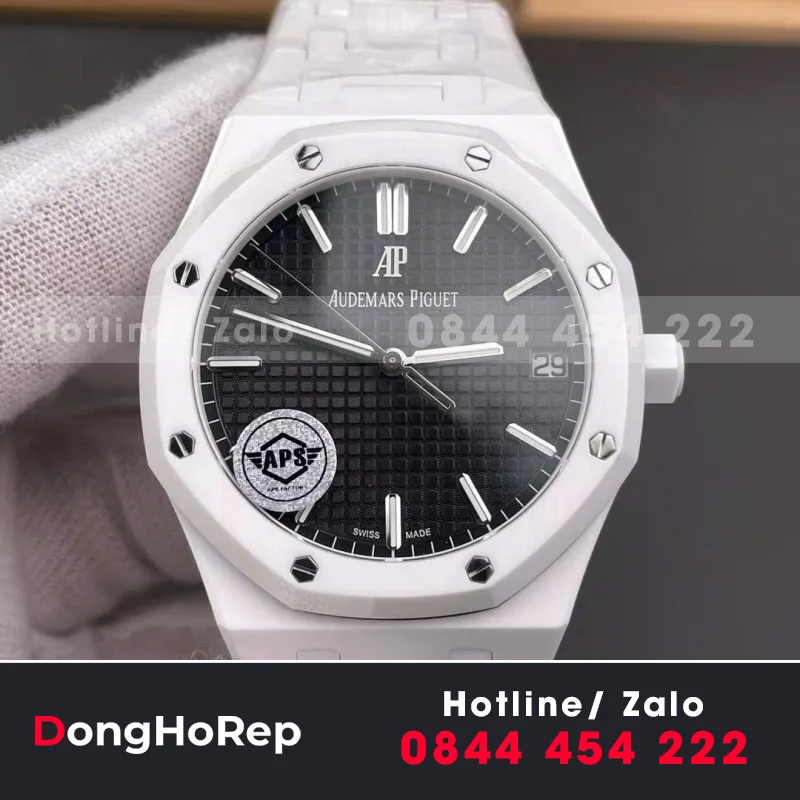Đồng hồ Audemars Piguet Royal Oak Offshore 15707CB bằng gốm trắng, máy APS Factory 42mm, bản sao tốt nhất
