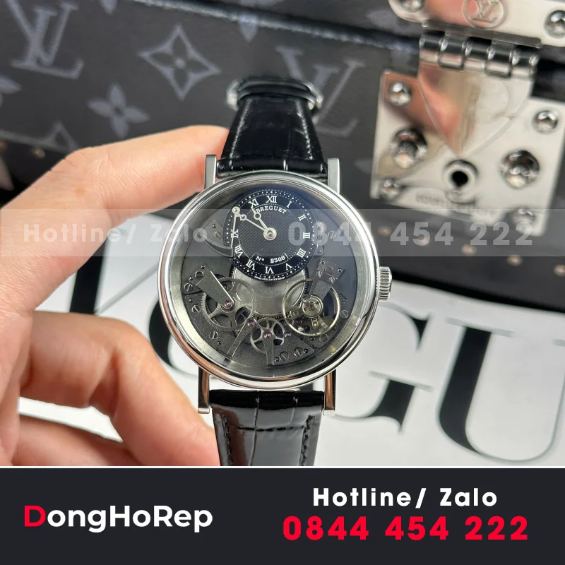 Đồng Hồ Breguet Tradition 7057 Replica Cao Cấp Dây Da Đen Nhà Máy ZF 40mm