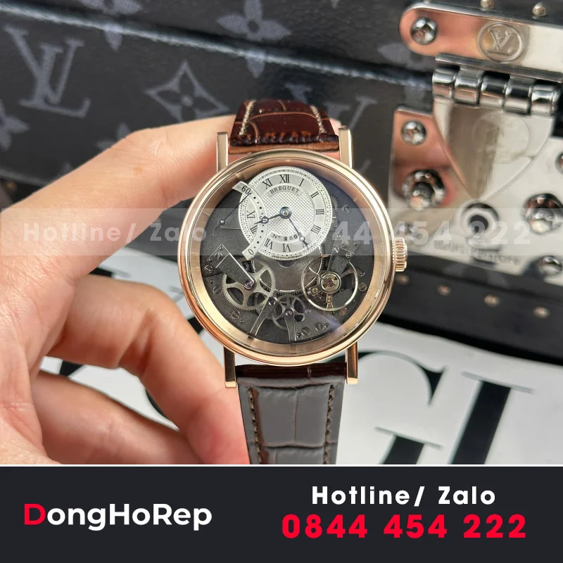 Đồng Hồ Breguet Tradition 7057 Replica Cao Cấp Dây Da Nâu Nhà Máy ZF 40mm
