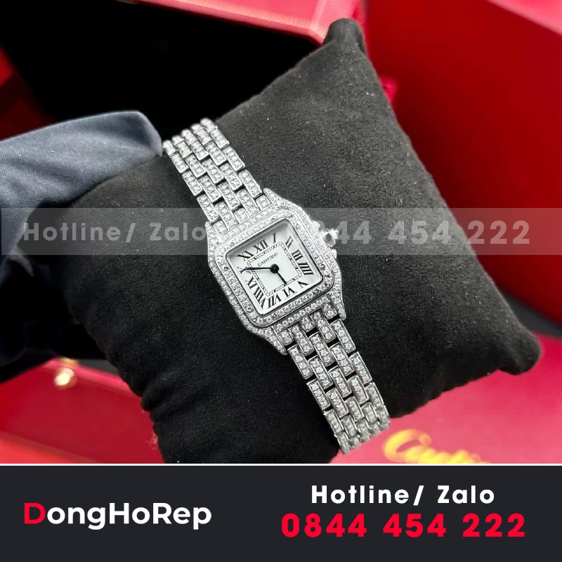Đồng Hồ Cartier Panthere bản độ full Moissanite Hongkong  • size 23mm & size 27mm