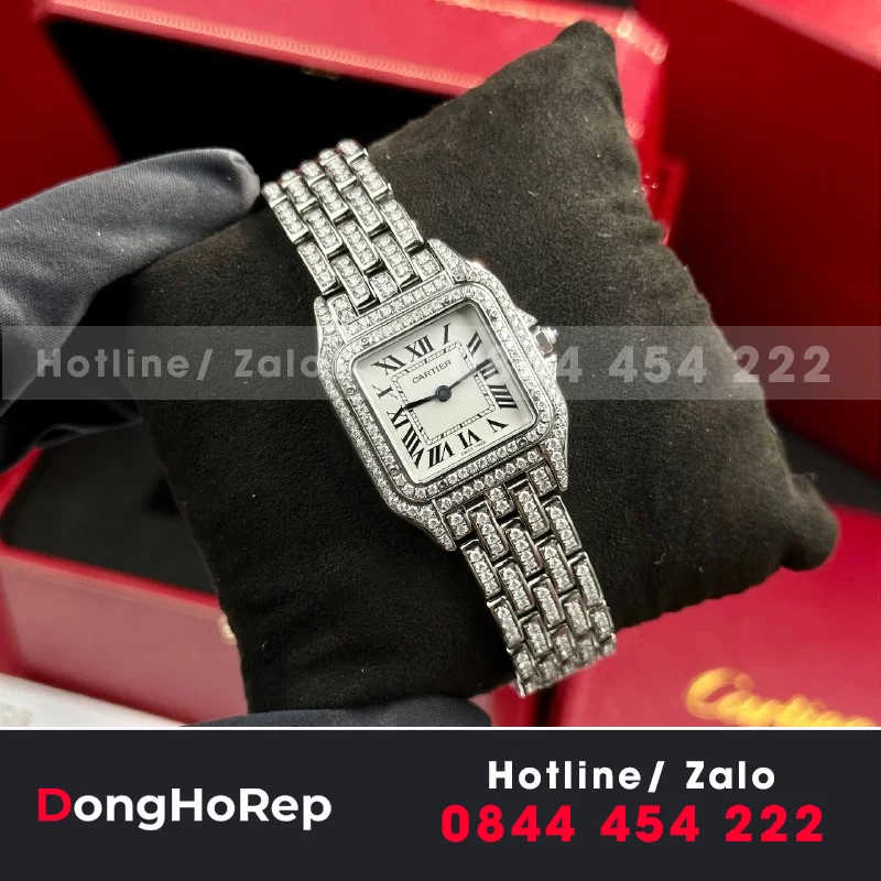 Đồng Hồ Cartier Panthere bản độ full Moissanite Hongkong  • size 23mm & size 27mm