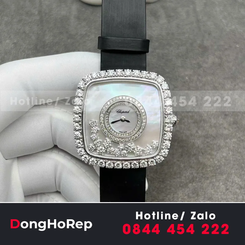 Đồng Hồ Chopard 204368-5001 Chế Tác Vàng Trắng 18k Kim Cương Thiên Nhiên 37.85X37.85mm