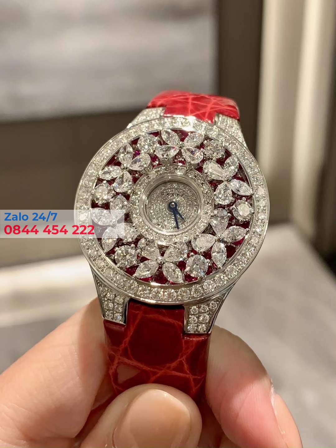 Đồng Hồ Graff Disco ButterFly Mặt Số Kim Cương Họa Tiết Kim Cương Và Rubi Siêu Cấp