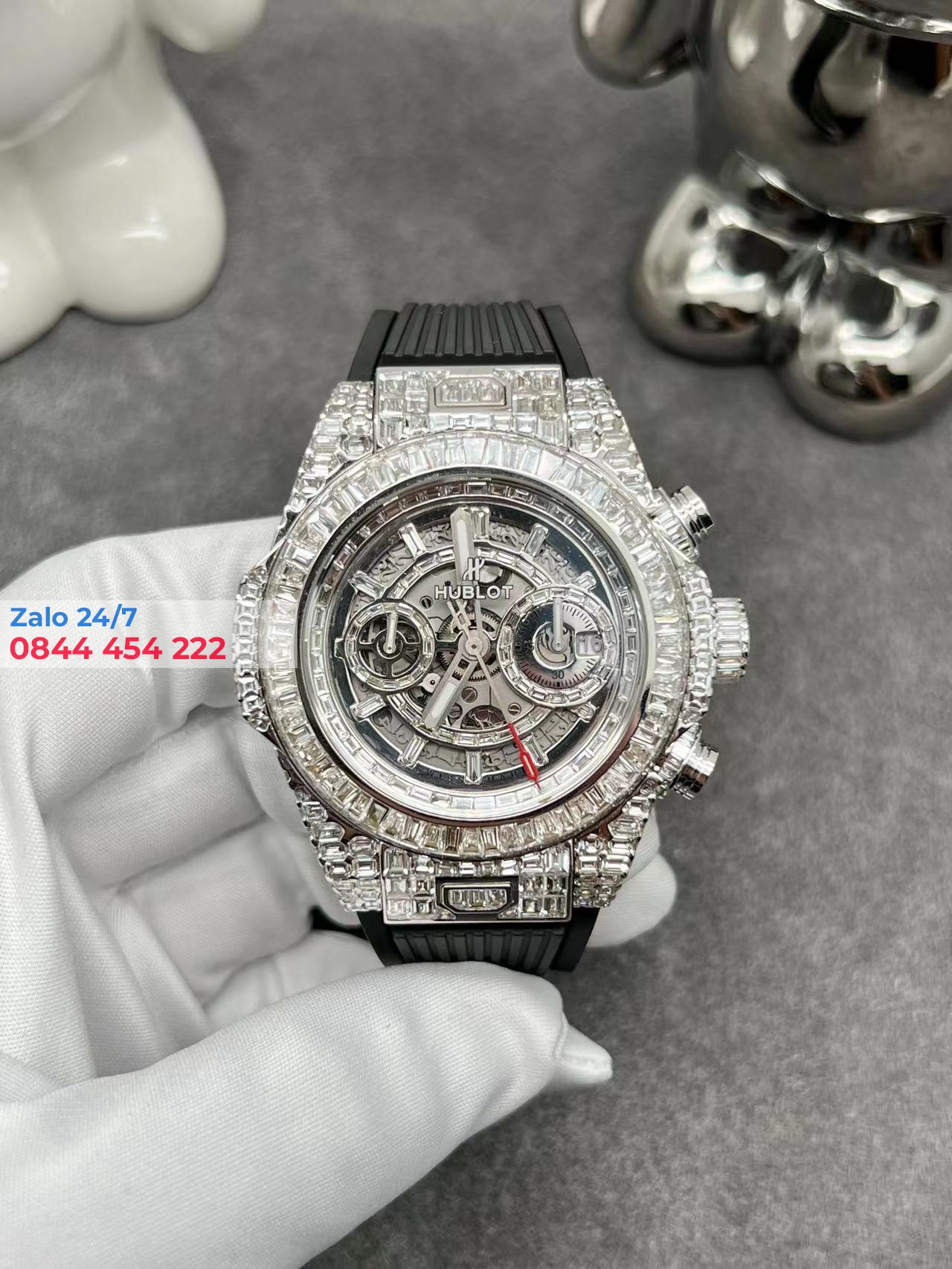 Đồng Hồ Hublot Chế Tác Kim Cương Vàng Trắng 18K