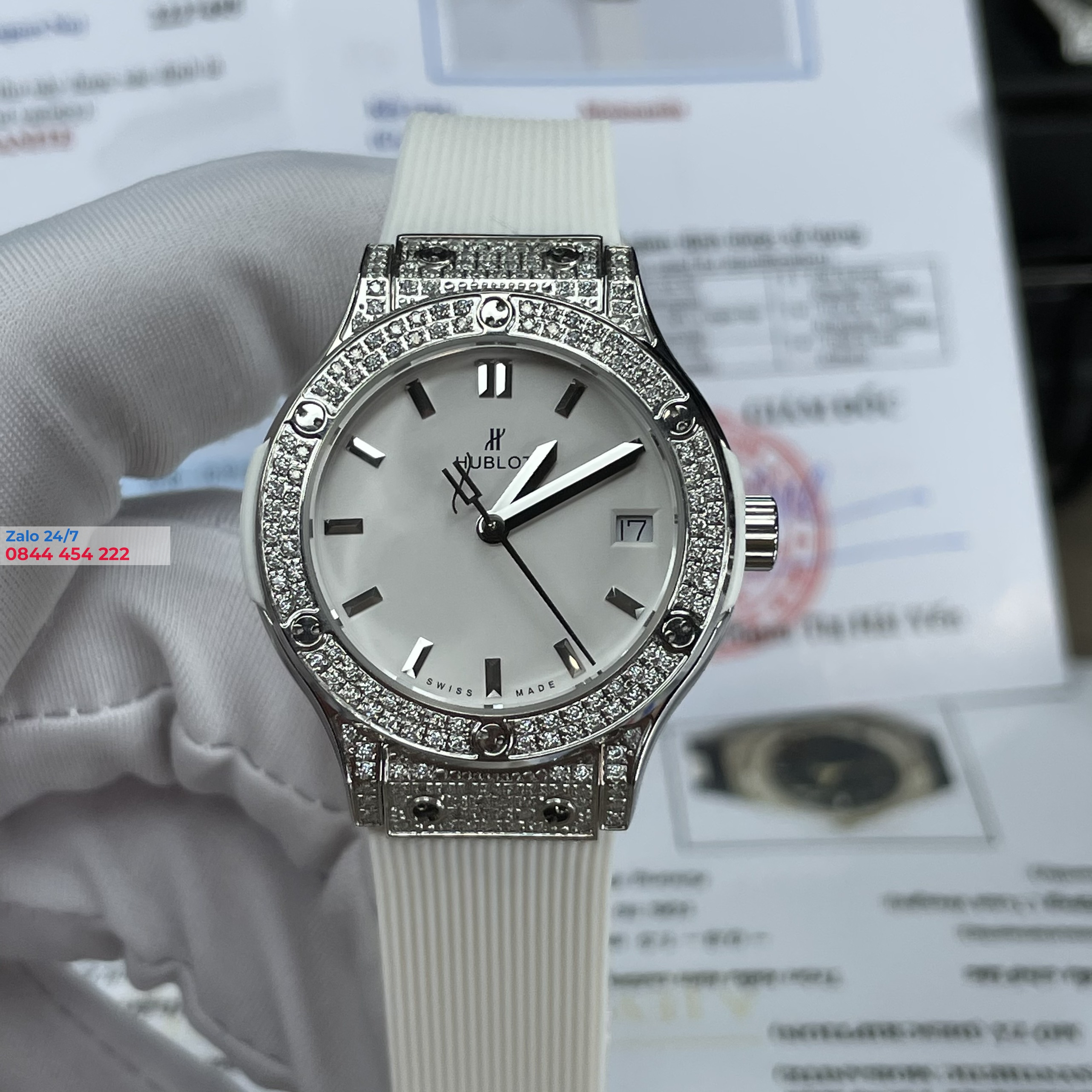 Đồng Hồ Hublot Classic Fusion 38mm nạm kim cương moissanite
