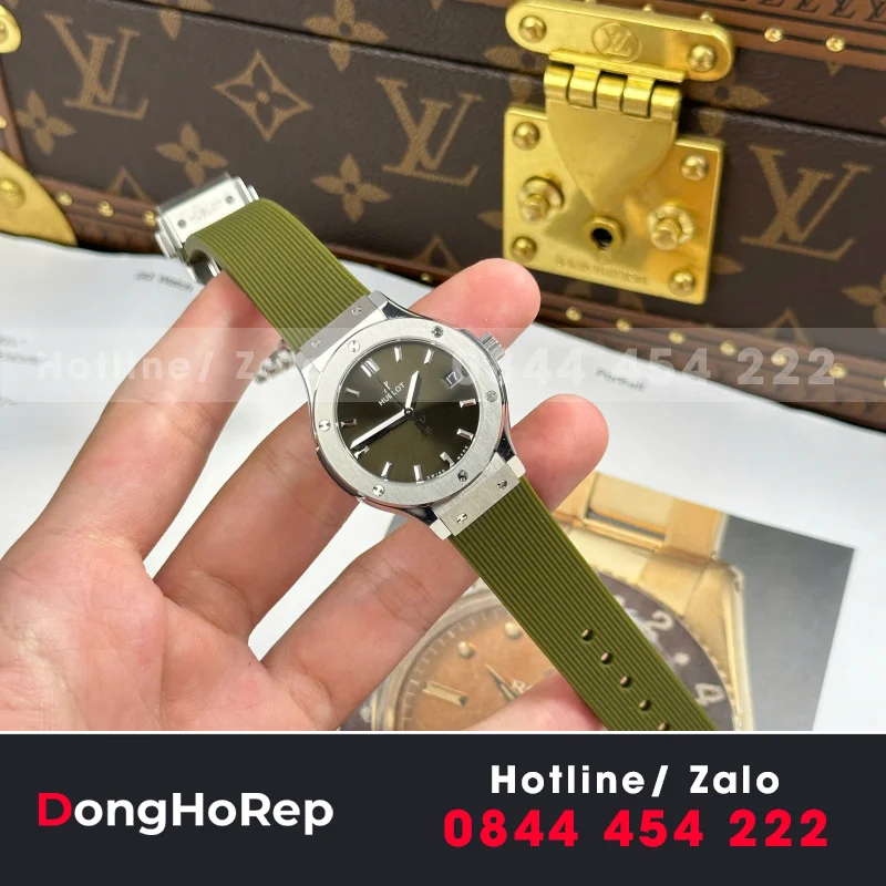 Đồng hồ Hublot Classic Fusion King Gold Replica dành cho nữ màu trắng HB Factory 33mm