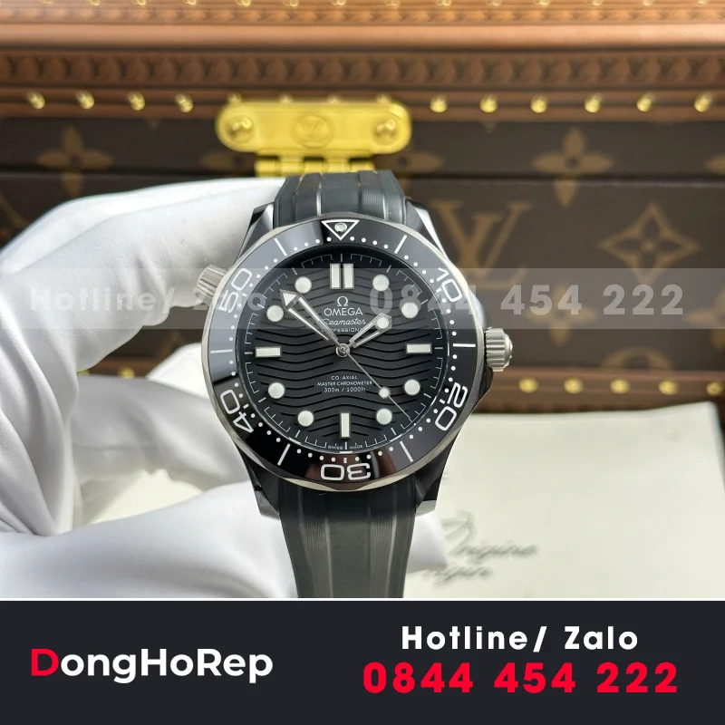 Đồng Hồ Omega Seamaster Diver 300M Replica 1:1 Mặt Số Xám viền gốm Ceramic VSF 42mm