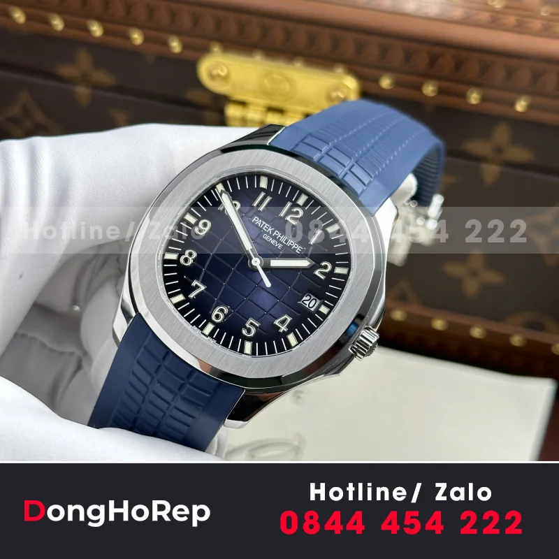 Đồng Hồ Patek Philippe Aquanaut 5168G Màu Xanh Blue Chế Tác Tinh Chỉnh Mặt Số + Kim + Máy Móc Chuẩn Auth 42.2Mm