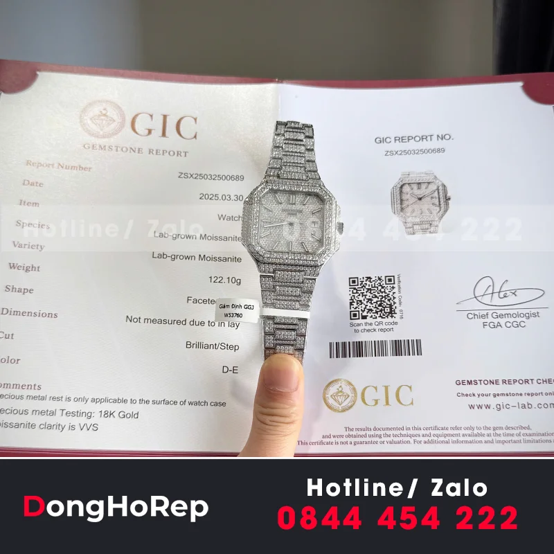 Đồng Hồ Patek Philippe Cubitus 5821 Đính Full Kim Cương Moissanite Hong Kong 45mm