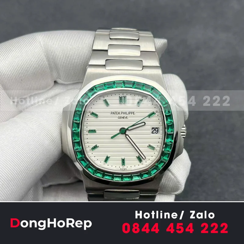 Đồng Hồ Patek Philippe Nautilus 5711/113p Chế Tác Platinum Ngọc Lục Bảo Xanh 40mm