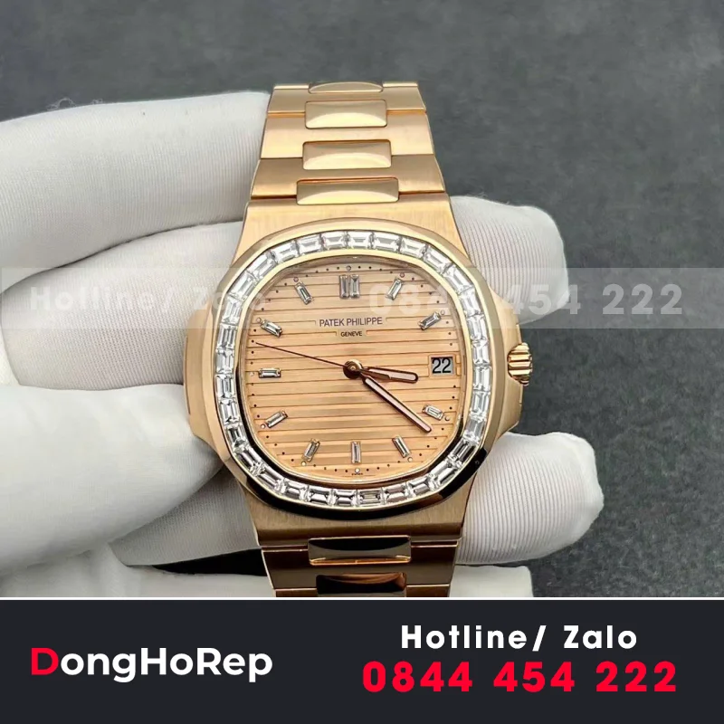 Đồng Hồ Patek Philippe Nautilus 5723 Chế Tác Vàng Hồng 18K Nguyên Khối + Kim Cương Tự Nhiên 40mm