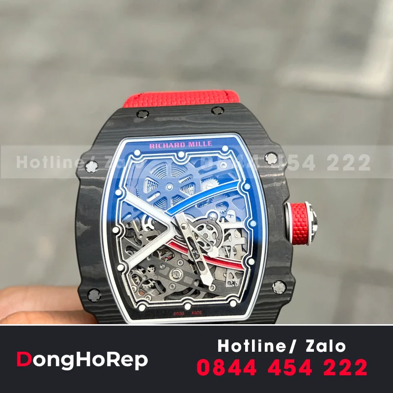 Đồng Hồ Richard Mille Chế Tác RM67-02 Vỏ Carbon Sebastien Ogier automatic Fake 38.7×47.52mm