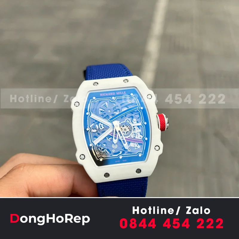 Đồng Hồ Richard Mille Chế Tác RM67-02 Vỏ Carbon White Ceramic France Replica 38.7×47.52mm
