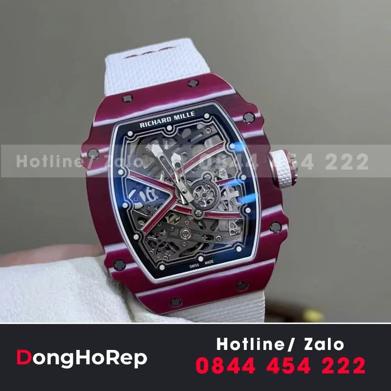 Đồng hồ richard mille RM 67-02 Red carbon TPT vỏ cong bản nâng cấp mới nhất 