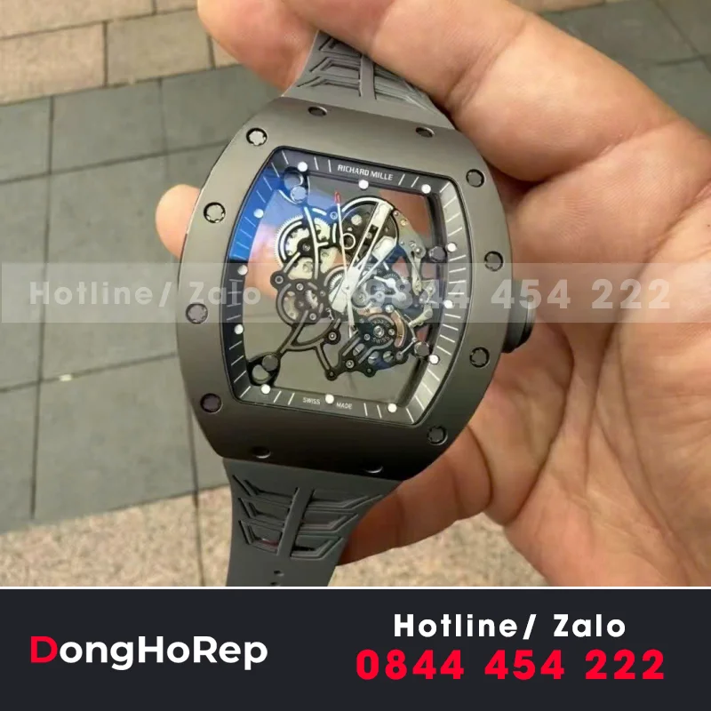 Đồng Hồ Richard Mille RM055 Gray Titanium Custom Movement 45mm