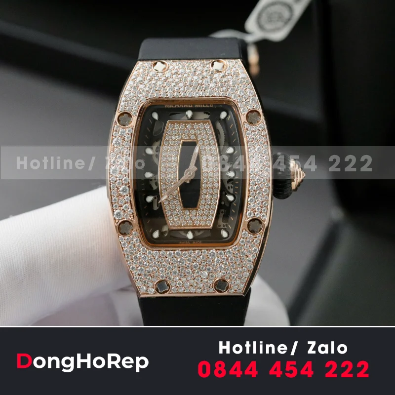 Đồng Hồ Richard Mille RM07-01 Replica 11 Nữ Đính Đá Dây Cao Su Xưởng ZF 36mm