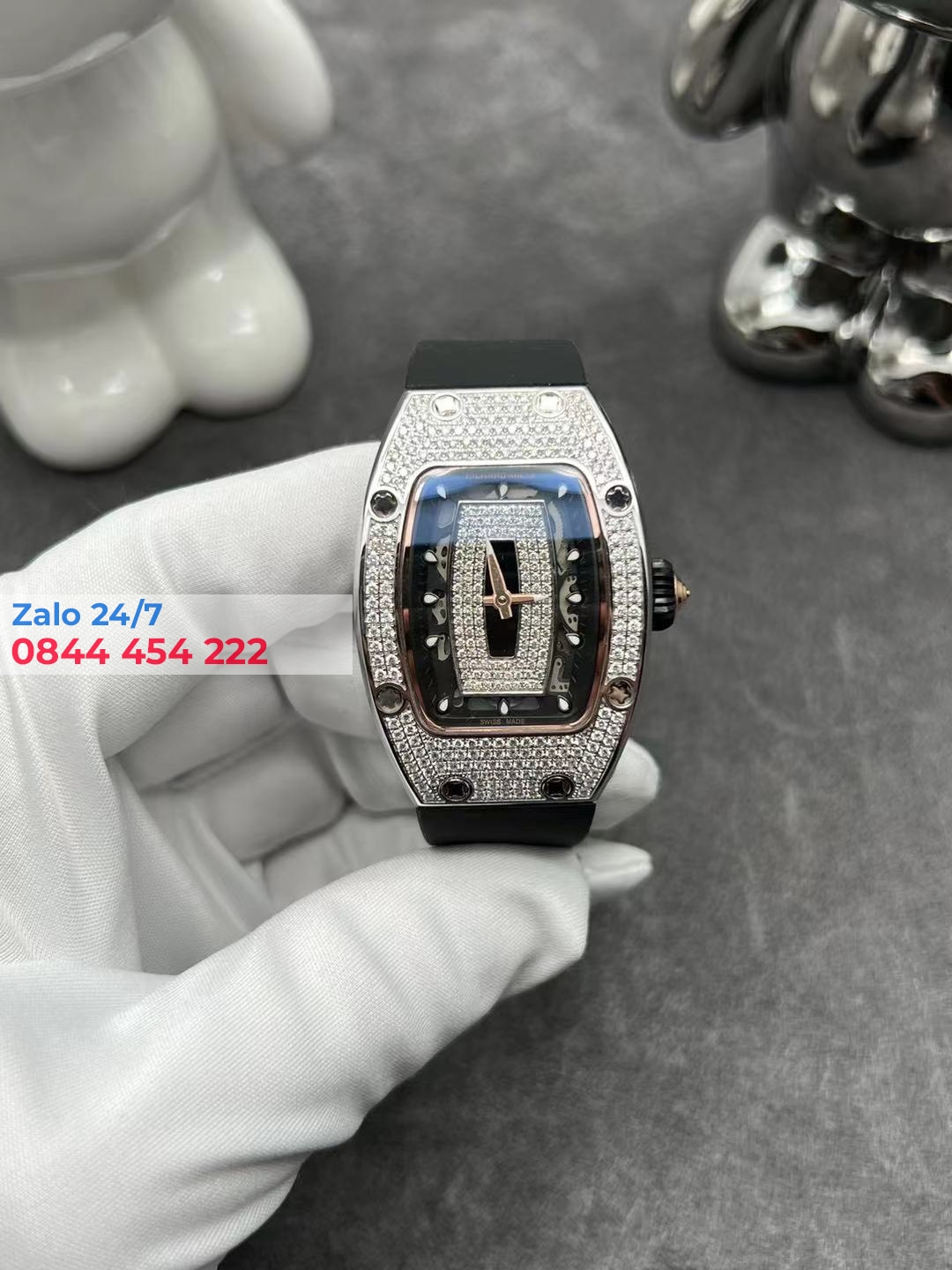 Đồng Hồ Richard Mille RM07-010-MED White Gold Diamond Set Black
