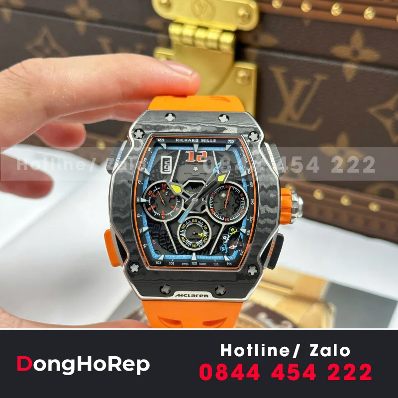 Đồng Hồ Richard Mille RM65-01 Chế Tác Vỏ Carbon Dây Cao Su Đen 44,5×49,9mm