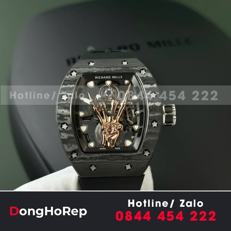 Đồng Hồ Richard Mille RM66 Flying Tourbillon Replica 1 1 Vỏ Full Carbon 42.7×49.9mm