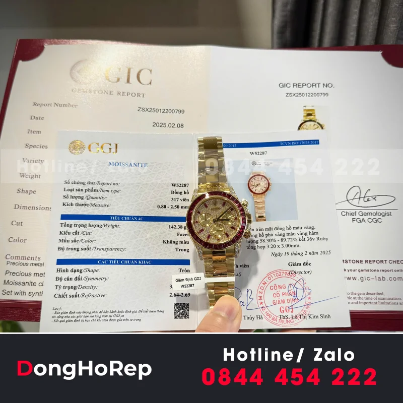 Đồng Hồ Rolex Chế Tác Daytona 126598TRU Vàng 18K Nguyên Khối + Ruby + Kim Cương Tự Nhiên 40mm