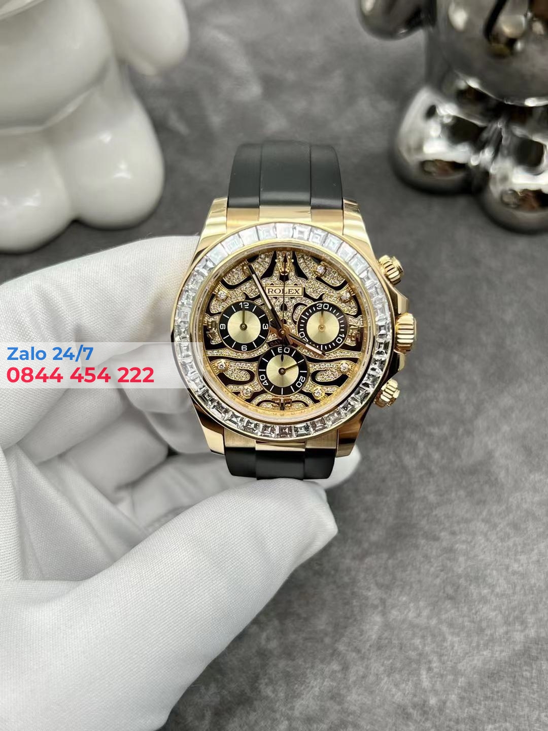 Đồng Hồ Rolex Cosmograph Daytona 116588TBR Eye Of Tiger Vàng Khối 18K Kim Cương Thiên Nhiên 40mm