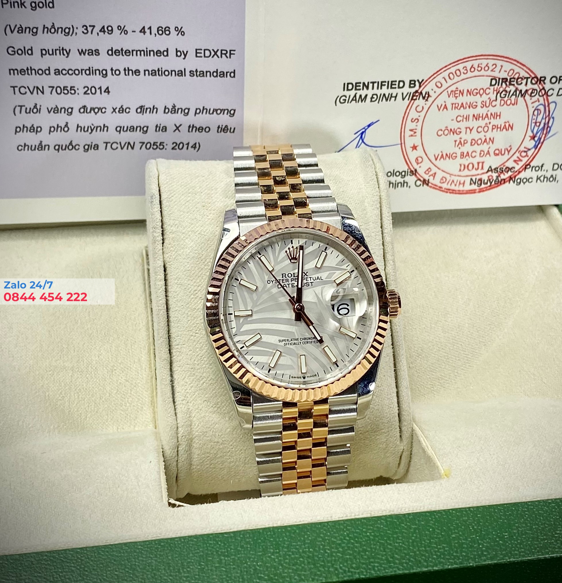 Đồng Hồ Rolex Datejust 36 Rep 1:1 126231 Mặt Số Cây Lá Nhiệt Đới Bạc