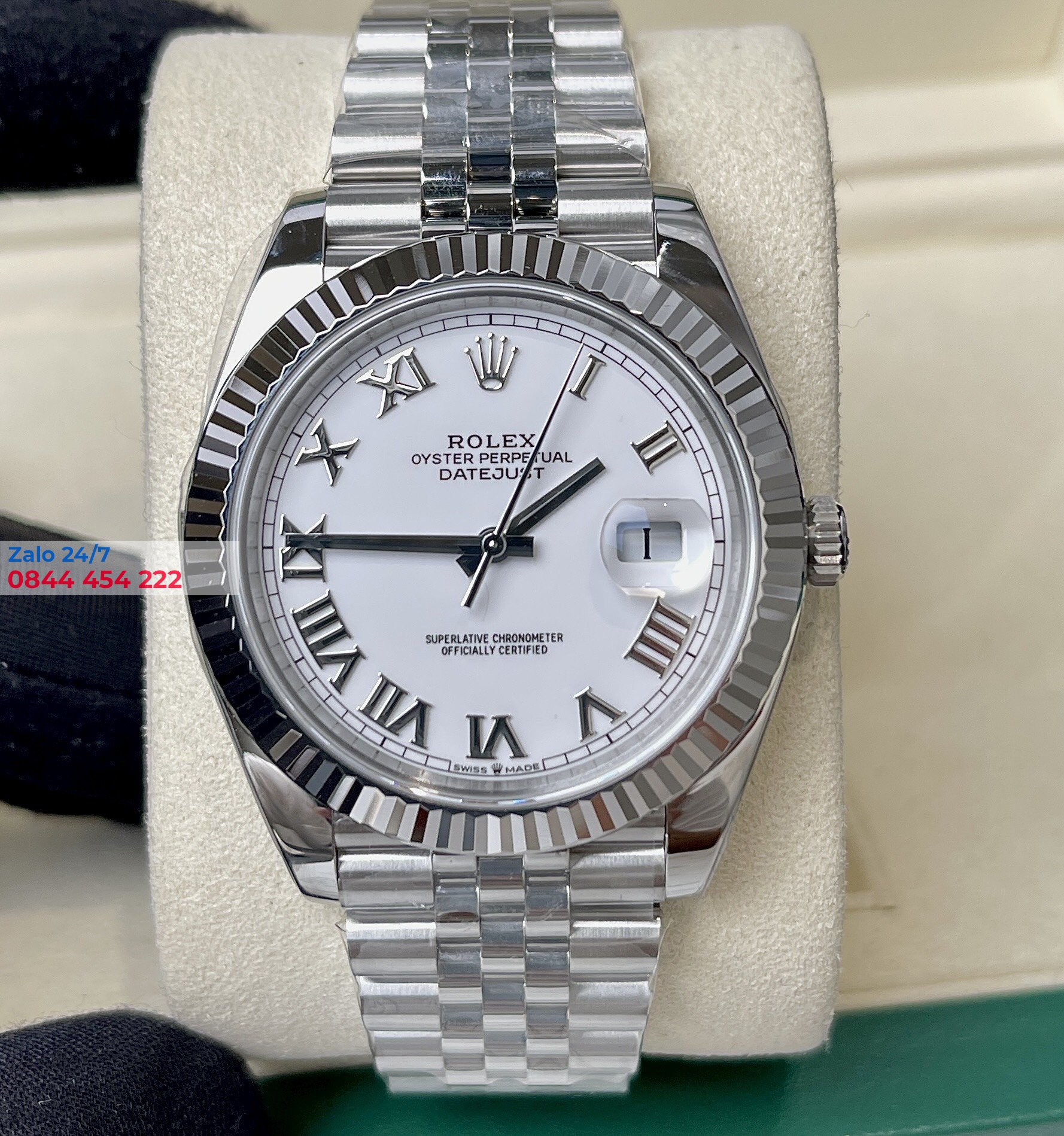 Đồng Hồ Rolex Datejust 41 126334 Mặt Số Trắng Cọc Số La Mã