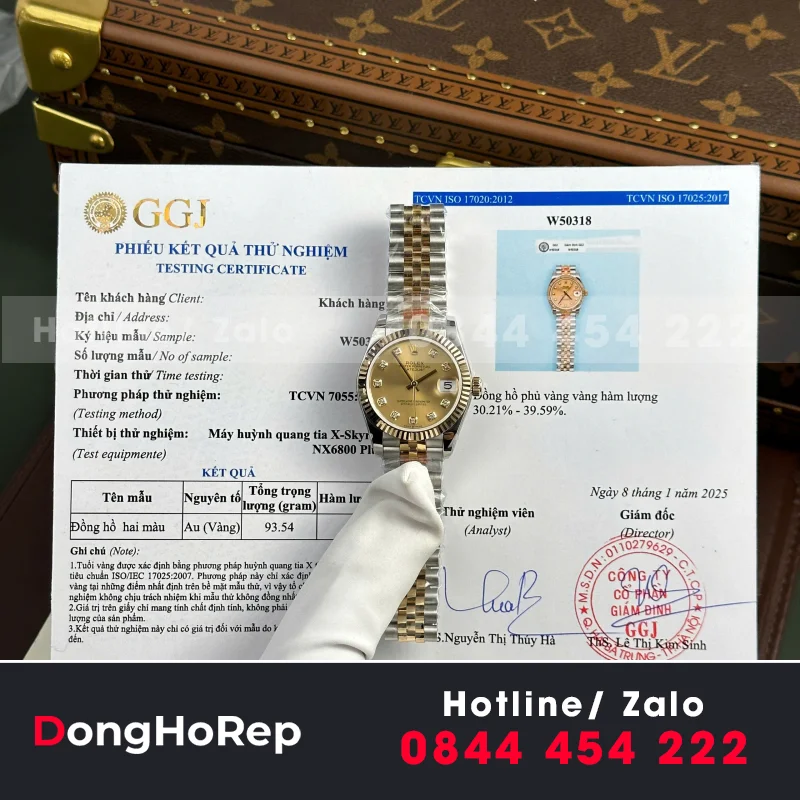 Đồng Hồ Rolex DateJust Bọc Vàng Mặt Vàng Champagne GM Factory 41mm