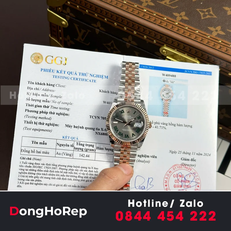 Đồng hồ Rolex Datejust Bọc Vàng Mặt Xanh Ngọc V5 nhà máy GM