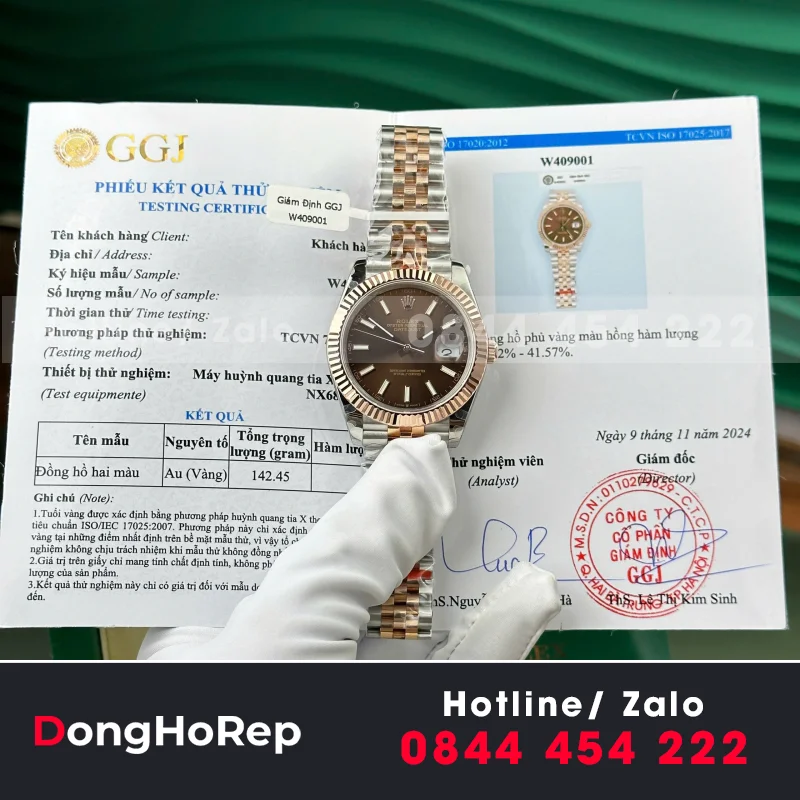 Đồng hồ Rolex datejust chocolate 41mm Bọc Vàng V5 nhà máy GM