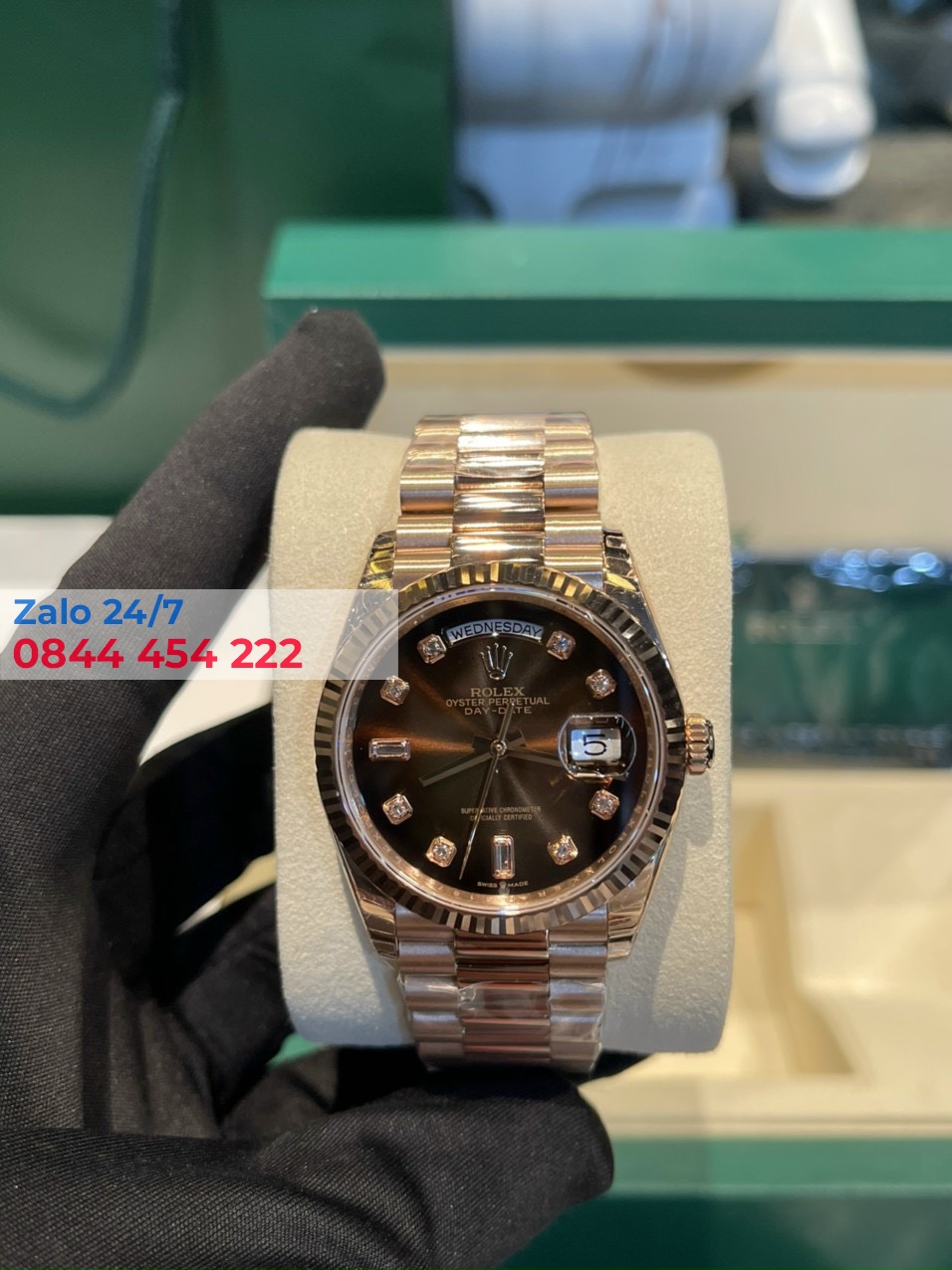 Đồng Hồ Rolex Day Date 36 118238 Mặt Số Đá Bulls Eye