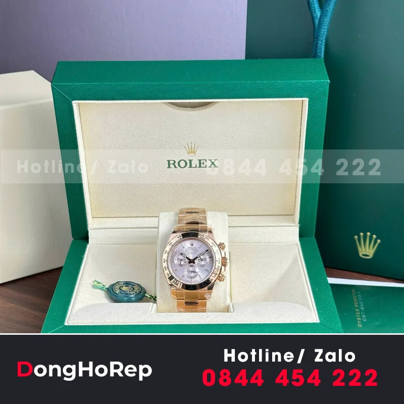 Đồng Hồ Rolex Daytona 116505 Vàng Hồng Cọc Số Đính Đá Nhà Máy Clean 40mm