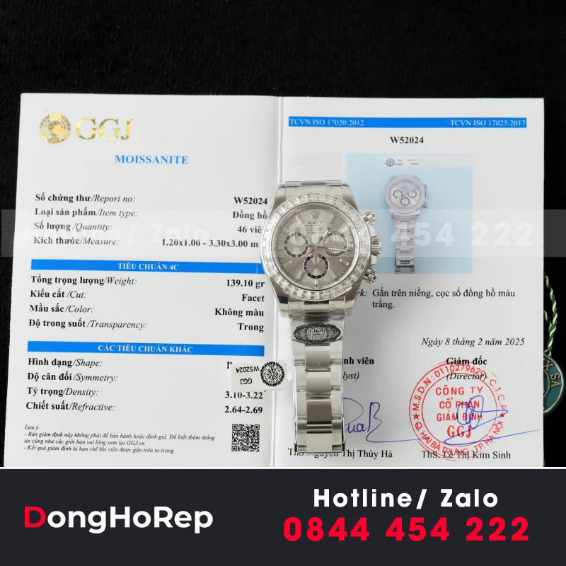 Đồng Hồ Rolex Daytona 126500LN Chế Tác Mặt Độ - Kim Moiss Baguette HK 4131 40mm