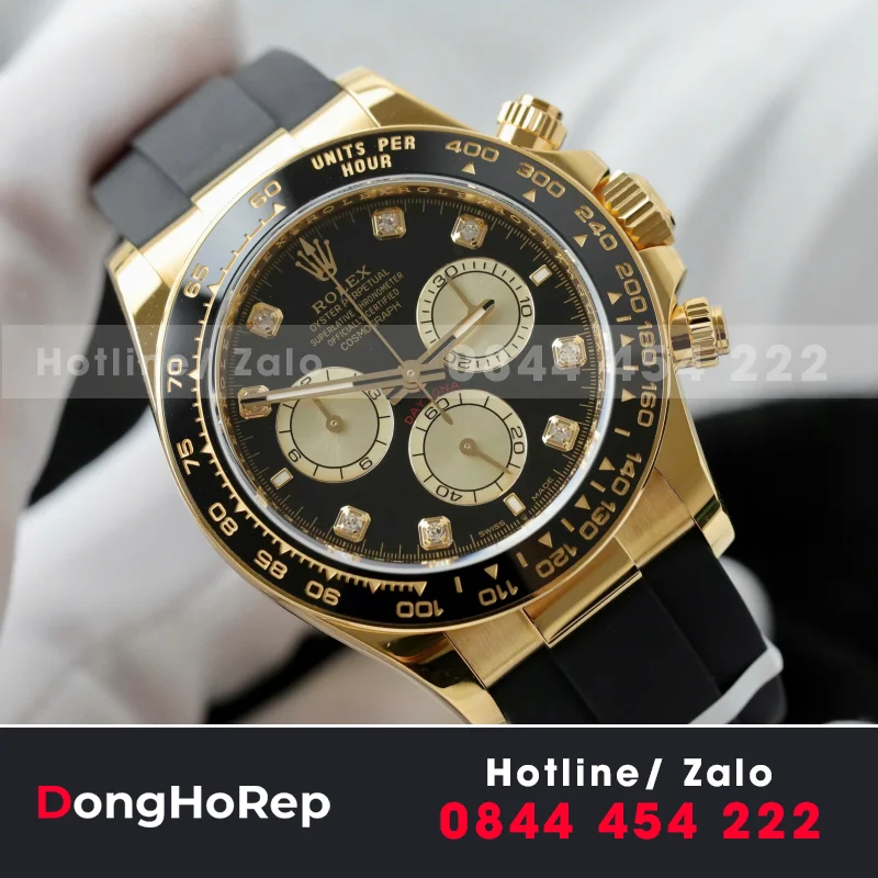 Đồng Hồ Rolex Daytona Chế Tác Bọc Vàng 18K Bộ Chuyển Động Calibre 4131 40mm