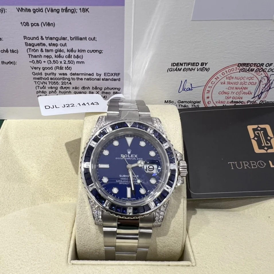 Đồng Hồ Rolex Replica Submariner Date 116659SABR Mặt Số Xanh