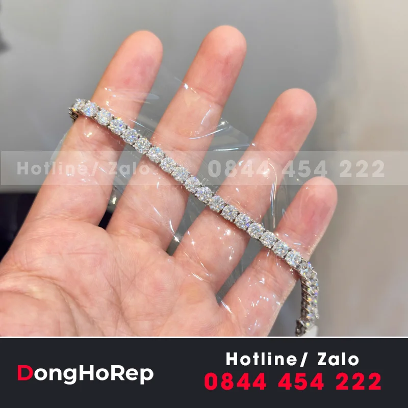 Lắc Tay tenis thiết kế vàng 18k kim cương thiên nhiên