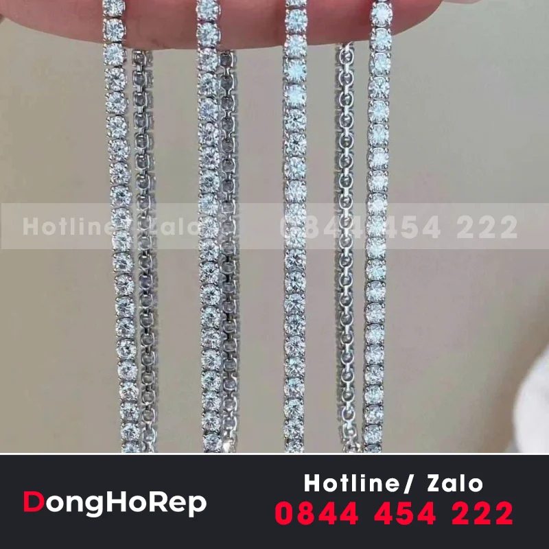 Lắc Tay Vàng Trắng 10K Moissanite