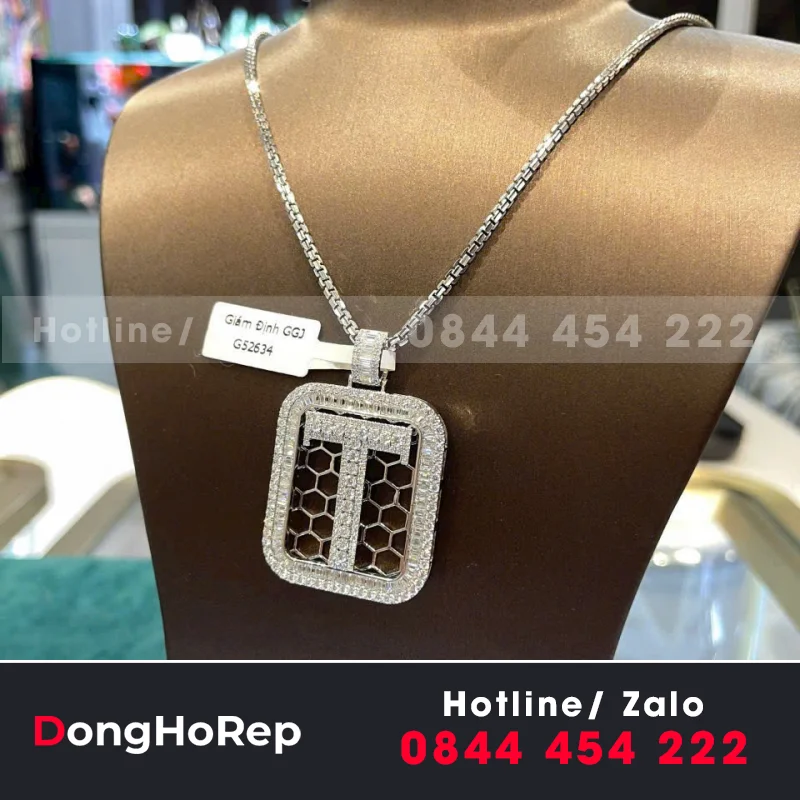 Mặt Dây Chữ T 10K Moissanite