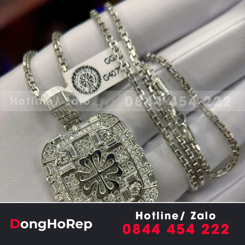 Mặt Dây Patek Chế Tác Vàng Trắng