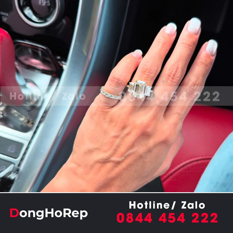 Nhẫn 3.8Ct Emerald Lab Diamond Trilogy