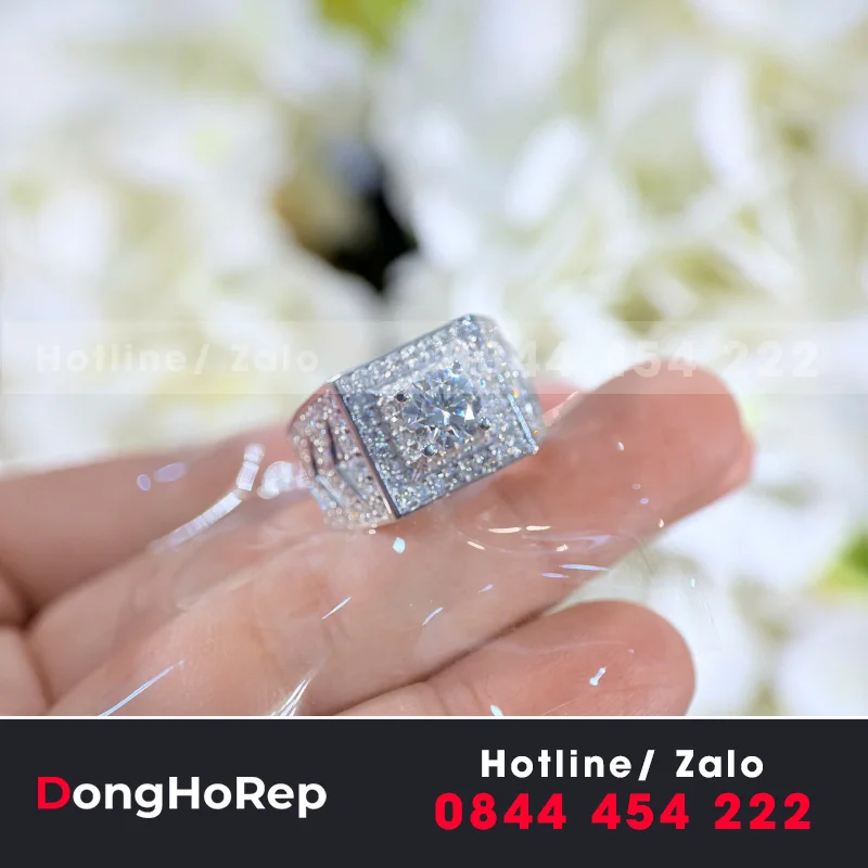 Nhẫn Nam Custom Full Diamond Gold 18K